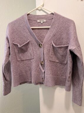 Madewell Lavender boxy cropped cardigan